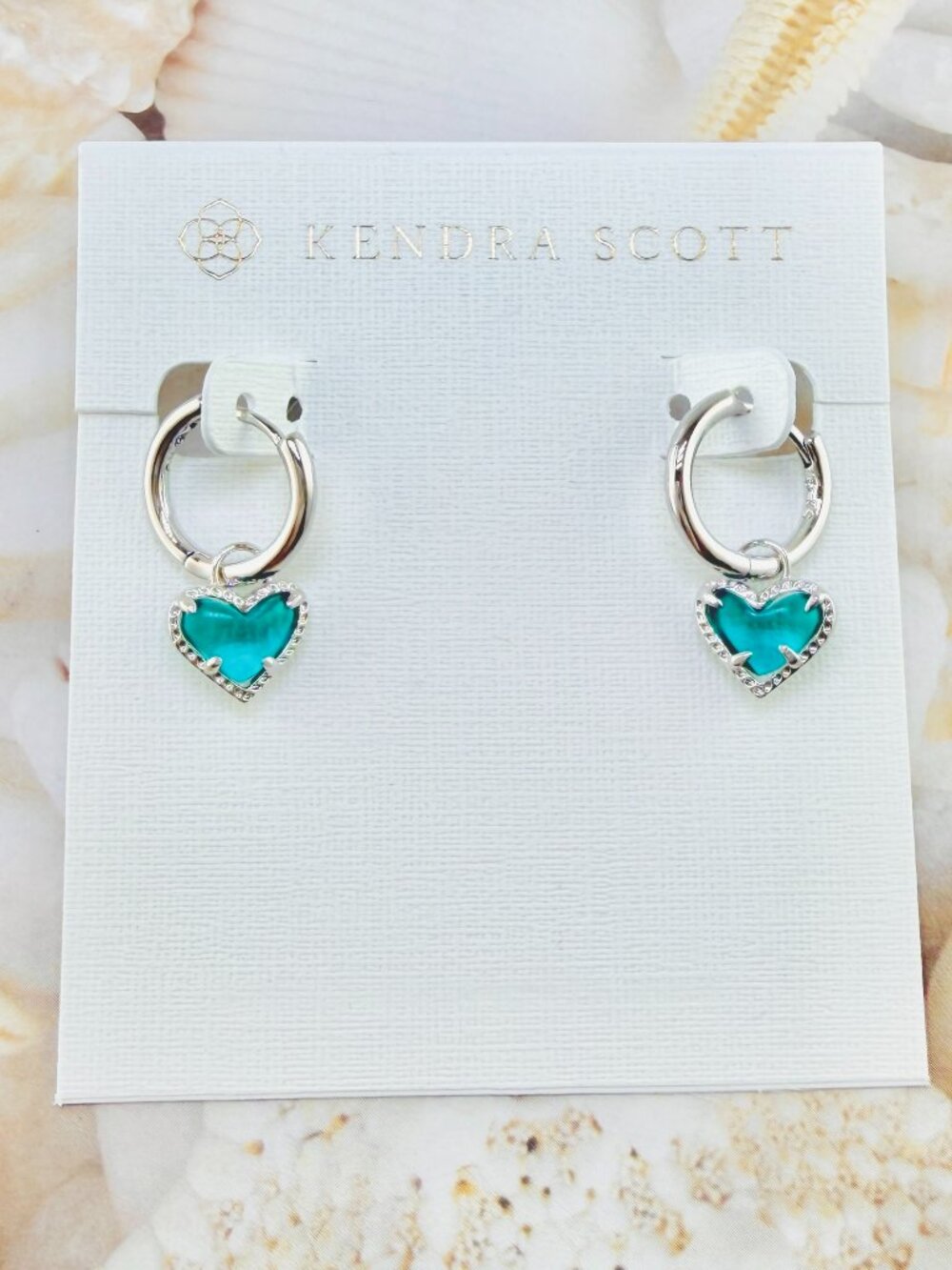 Kendra Scott Ari Heart London Blue silver earrings